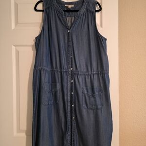 Spense Blue Denim Midi Dress